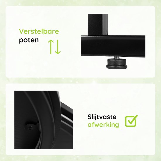 Ensemble de tables basses CASAMODA – ø 58/ 75 cm – Hauteur 36/45 cm – Table d’appoint ronde – Table basse industrielle – Table en bois – Set de 2 – Zwart