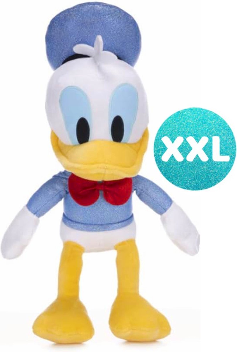 Donald Duck Sparkly Disney Pluche Knuffel XXL 100 cm - Speelgoed XL Knuffels voor Kinderen Jongens Meisjes - Minnie Mouse, Katrien Daisy, Goofy, Mickey Mouse, Pluto