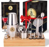 Bar Dedicated - Cocktail Shaker Set 23 Delig - Cocktail Shaker - 750 ML - Inclusief Nederlandstalige Cocktail boek - Stamper - Maatbeker - Cadeau
