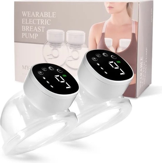 Kolvy® Air Draadloze Elektrische Borstkolf Dubbel Intelligente Kolfapparaten Handsfree Breast Pump Incl E Book Borstvoeding 4 Modes 12 Levels 3 Maten 549981297