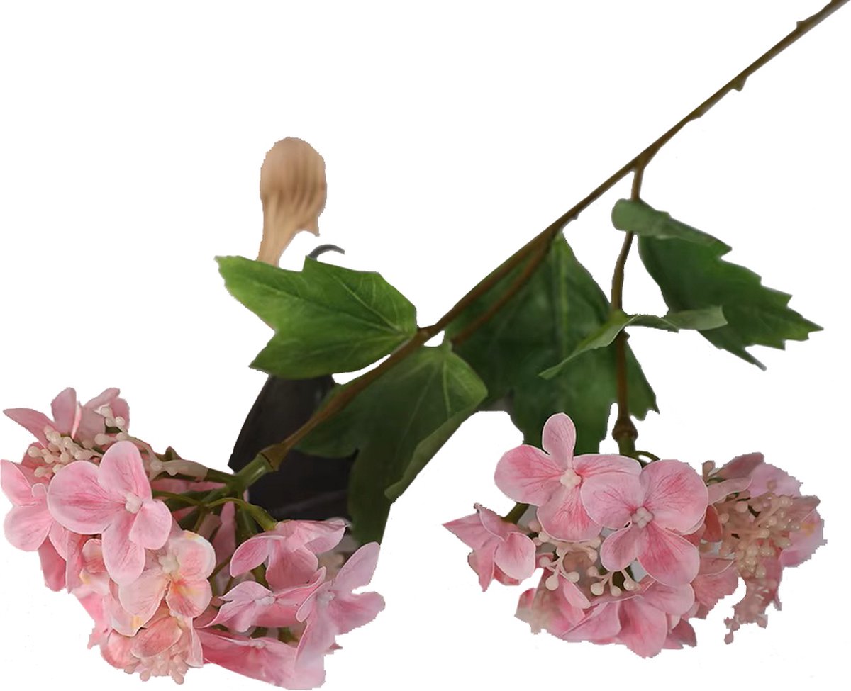 Steelbloem - kunstbloem hortensia klein bloemig 48 cm roze