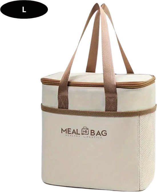 Bovista Koeltas - Koelbox - Koelelementen - Coolbox - Auto - Lunchtas - Strand - Beige L