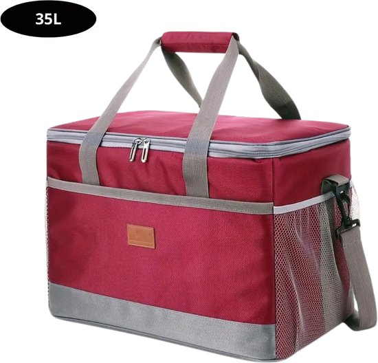 Bovista Koeltas - Koelbox - Koelelementen - Coolbox - Auto - Lunchtas - Strand - Bordeauxrood 35L