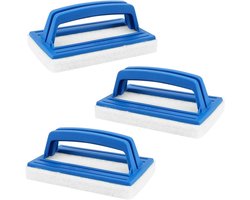 WideSmart 3-delige zwembadreinigingsset, zwembadsponsborstels, sponsborstel, waterlijn, zwembadreinigingsborstel, plastic zwembadborstel voor het reinigen van zwembad-spa-bad-wand