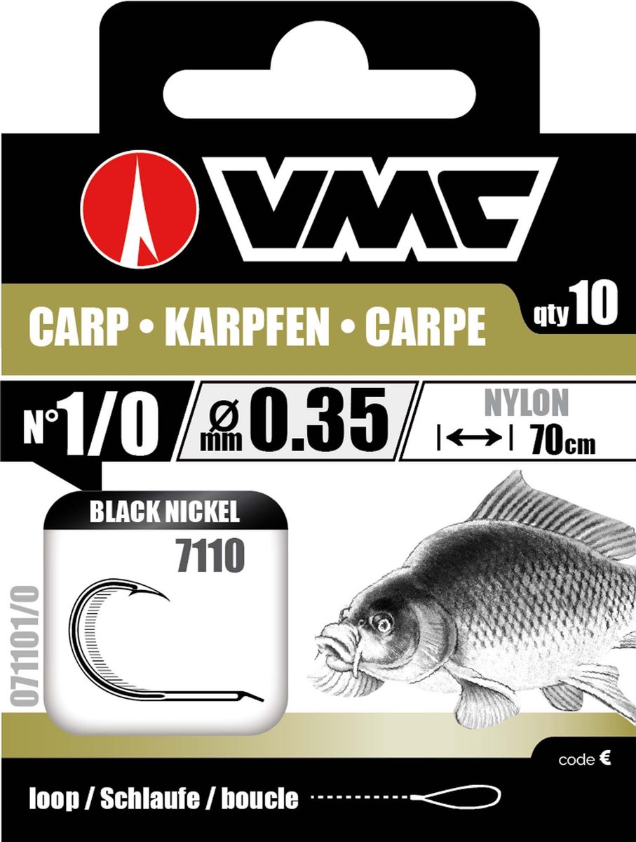 VMC Karper Onderlijn Met Lus H4 0.30mm 70cm