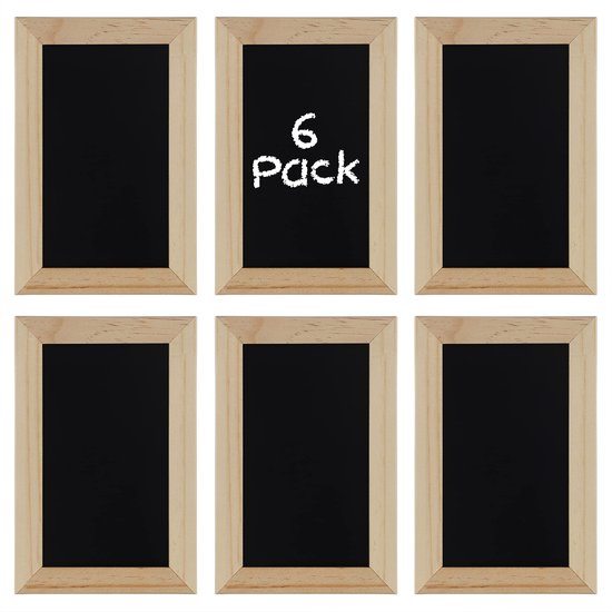 Belle Vous 6 Pak Mini Krijtbordjes 15 X 10 Cm Onbewerkt Houten 
