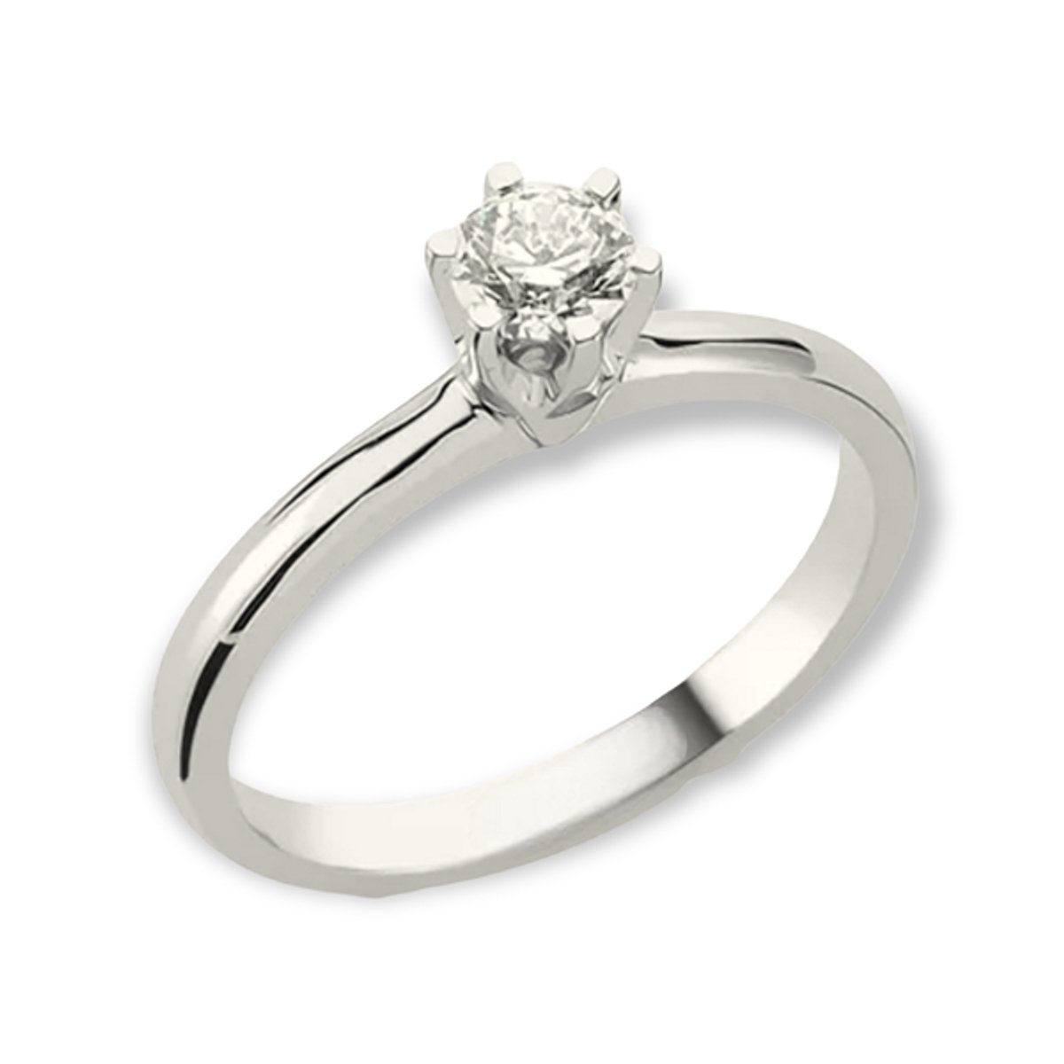0.25 ct Diamant Solitaire Witgoud Damesring