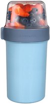 Pot de yaourt Lock&Lock - Pot de yaourt à emporter - Pot de muesli à emporter - Gobelet à lunch - Salade à emporter - Boîte à salade - À emporter - Étanche - Grand - 760 ml + 310 ml - Blauw - LocknLock