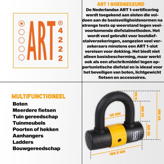 VINZ Kibo Kabelslot ART / VBV / CCV goedgekeurd - 20mm x 5 Meter van VINZ — afbeelding 4