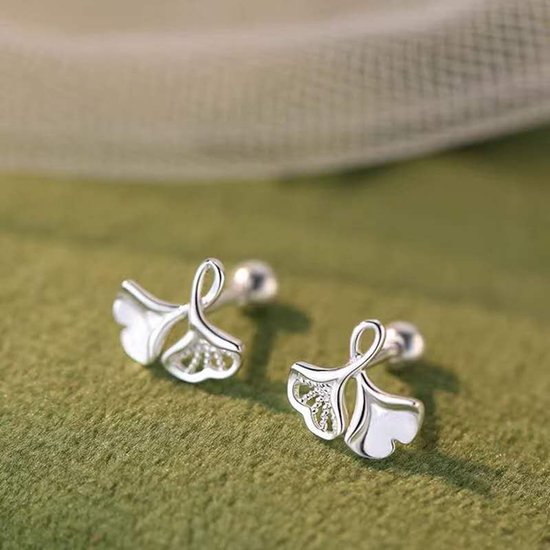 Boucles d'oreilles femme Gading® avec Ginkgo - 10 mm - 7 mm - argent 925