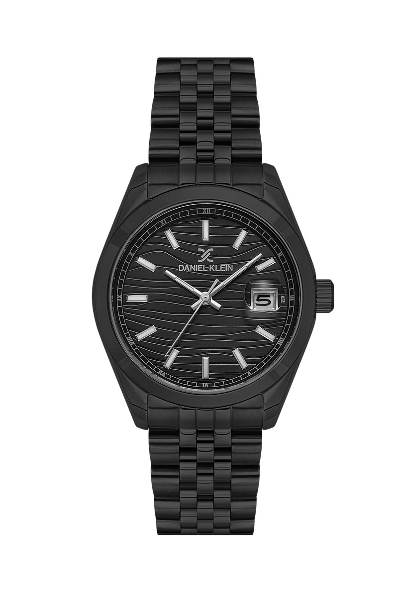 Daniel Klein DK.1.13883-5 - Horloge - Polshorloge - Analoog - Unisex - stalen band - Rond - Metaal - Datumaanduiding - Streepjes - Zwart