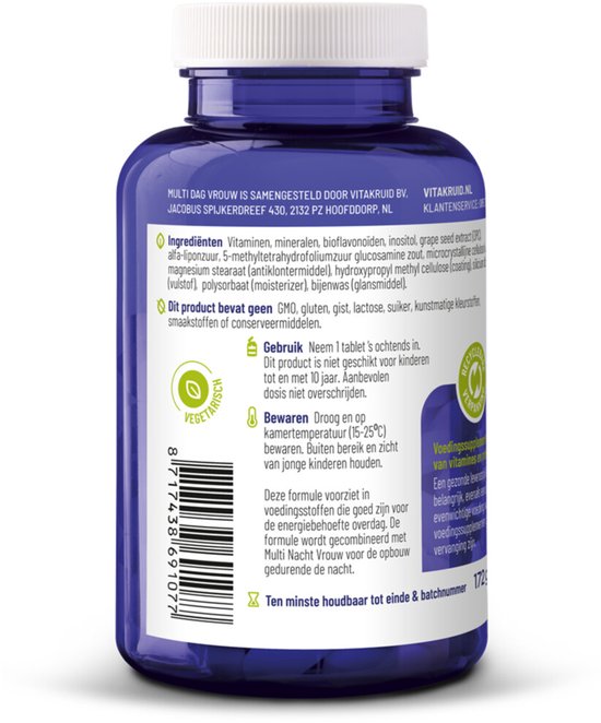Vitakruid Multi Dag vrouw Voedingssupplement - 90 tabletten