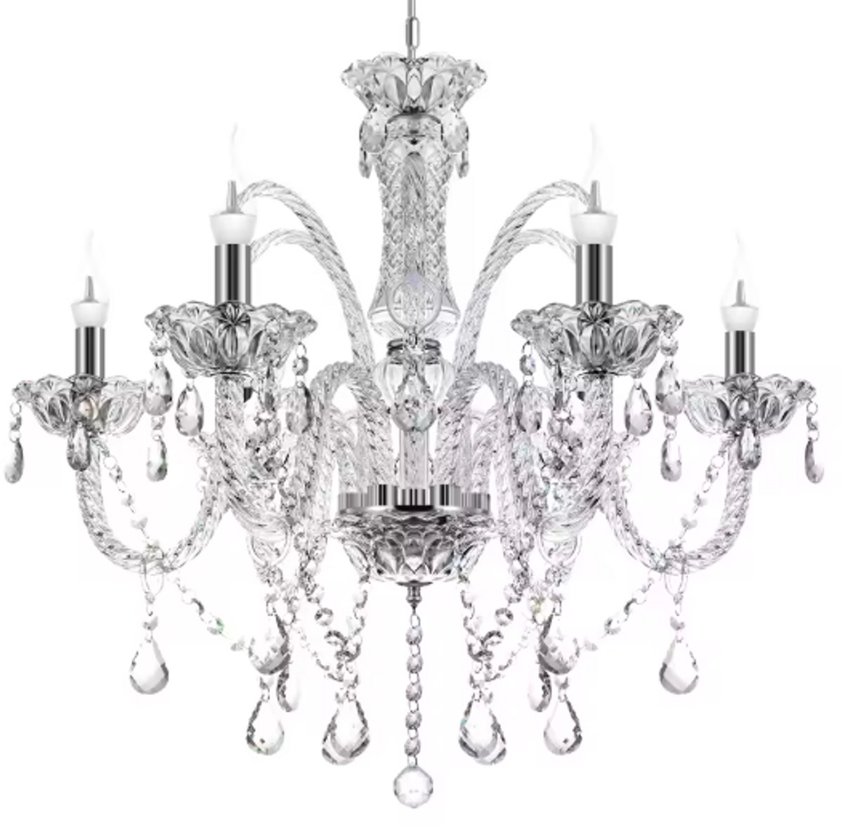 Kroonluchter - kristallenlamp - kroonluchter met kristallen - 6 armen - plafondlamp