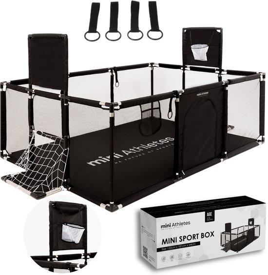 Grondbox – Zwart – Kinderbox – Baby Speelbox – Playpen – Sport Box voor Baby’s en Peuters