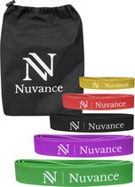 Nuvance Weerstandsbanden - Resistance Band - Set - 1 t/m 57 KG - Fitness Elastiek - Theraband - Incl. eBook