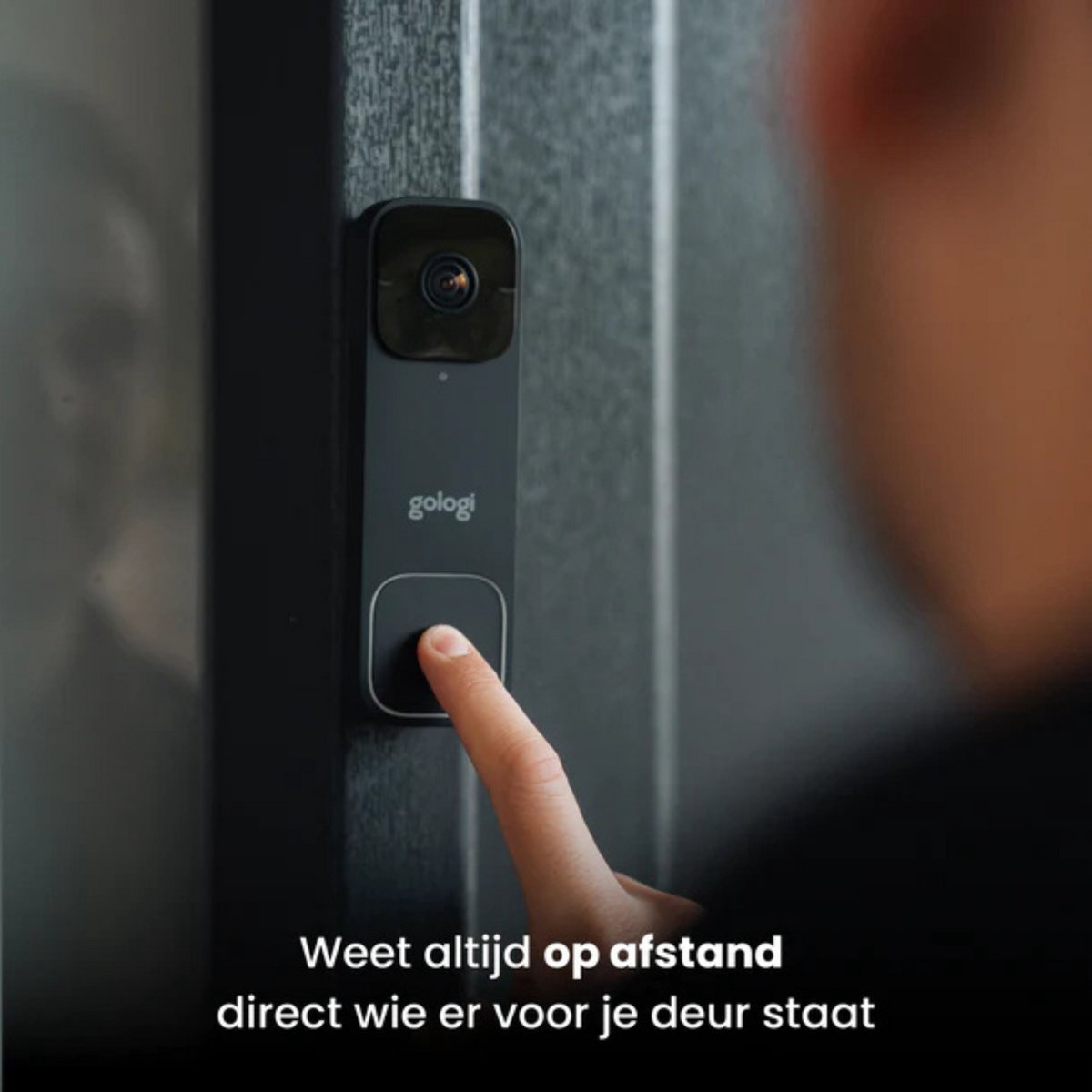 Gologi Video Deurbel - Slimme Deurbel met Camera en WiFi - HD Video Kwaliteit - Draadloos op Accu - Inclusief Muurbeugel en T-ring Chime - Night Vision - Waterdicht - Zwart – foto 7
