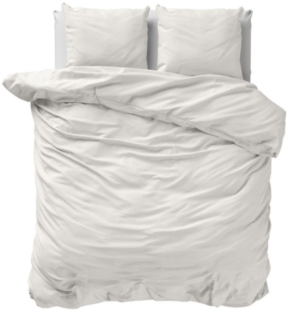 Dekbed-Discounter - Dreamhouse Dekbedovertrek 200 x 200/220 cm - Verkoelend Percale Katoen - Dubbele instopstrook - Wassen op 40 graden - Inclusief 2 kussenslopen - Off White