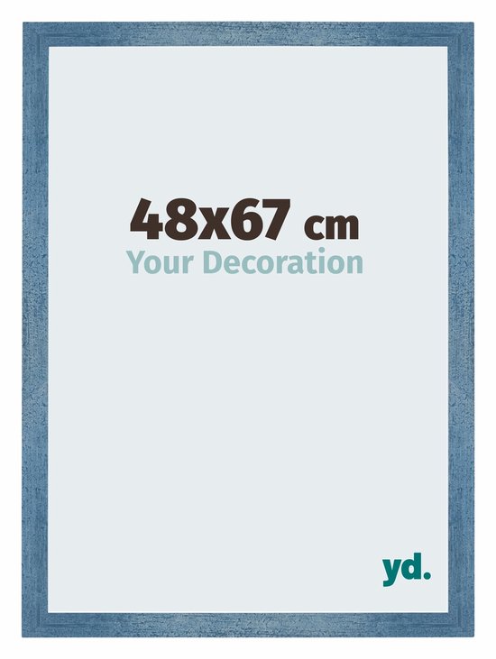 Your Decoration - Fotolijst 48x67 cm - MDF - Helder Blauw Geveegd - Mura