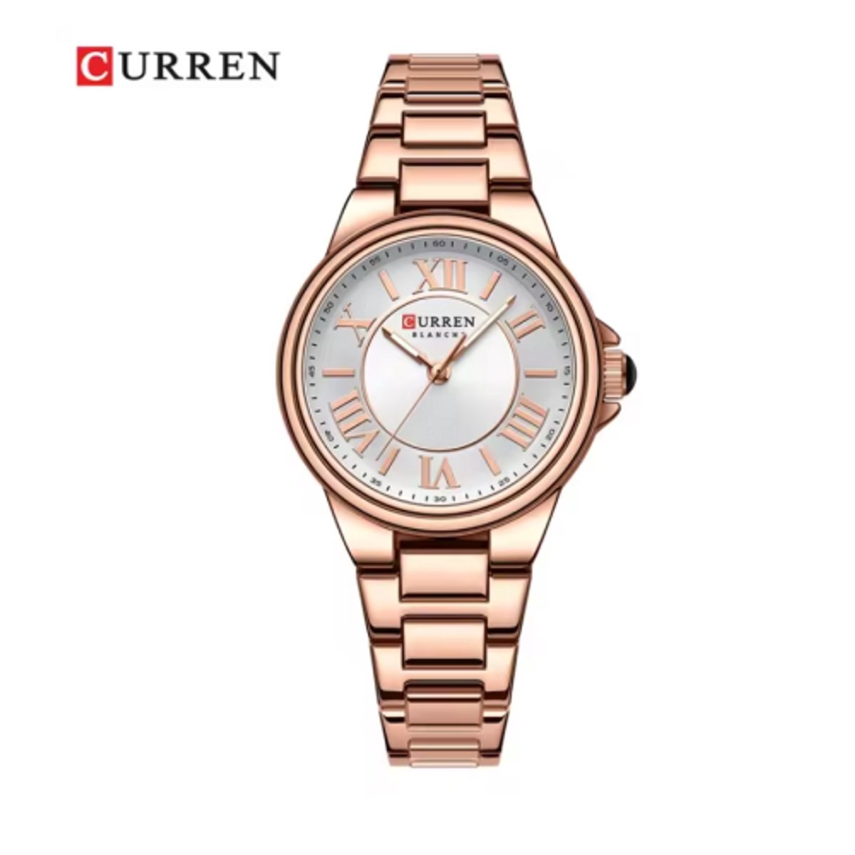Curren - Horloge - Herenhorloge - Quartz - Zilveren Wijzerplaat - Roségouden Band - 33mm - 9091