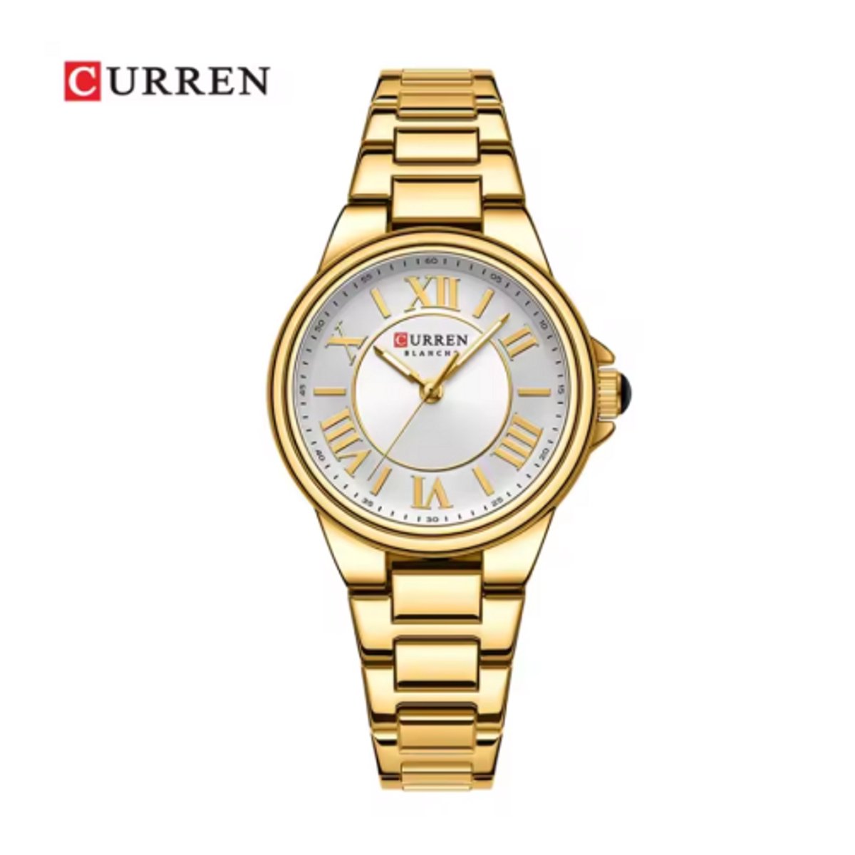 Curren - Horloge - Herenhorloge - Quartz - Zilveren Wijzerplaat - Gouden Band - 33mm - 9091