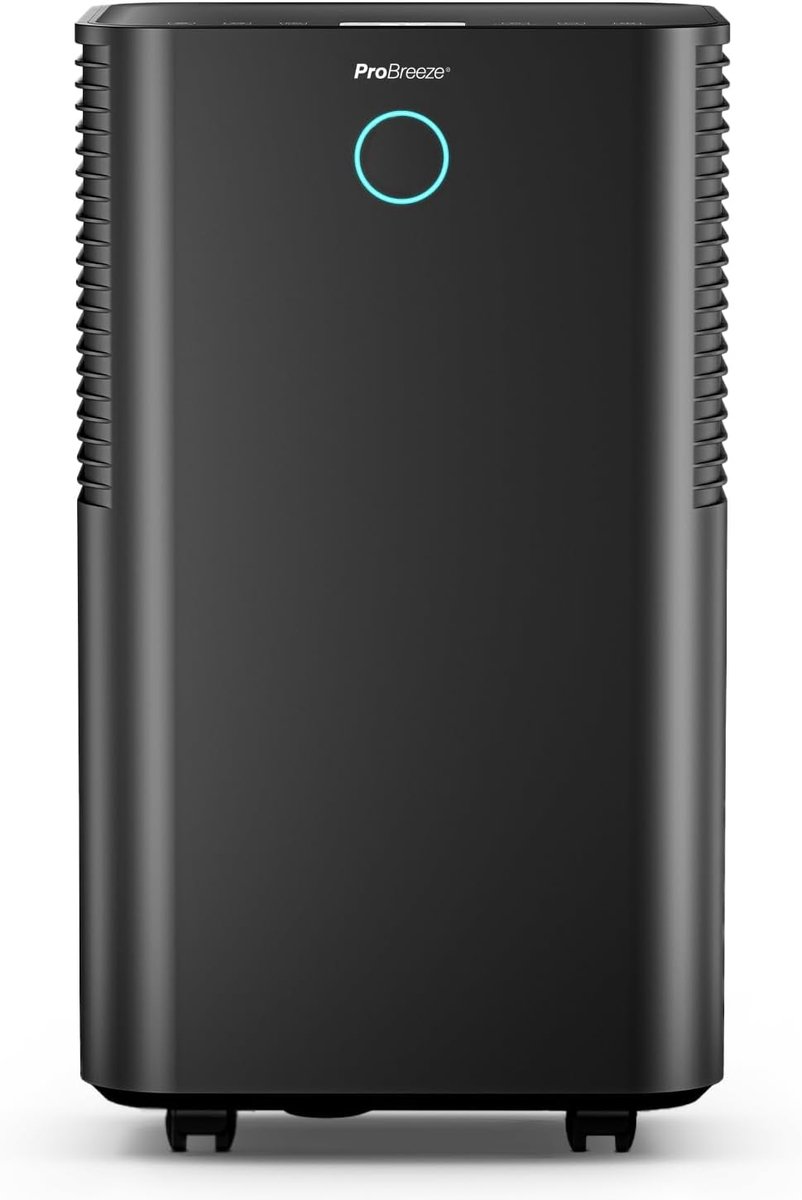 Pro Breeze 12 L/Dag Luchtontvochtiger – 24-Uurs Timer, Wasdroogstand – 2L Watertank en Doorlopende Afvoer – Dehumidifier Vocht en Schimmel Verwijderen - Zwart