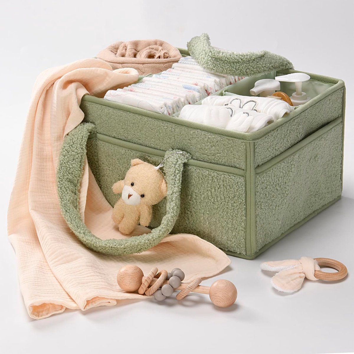 Luierorganizer Opbergmand Baby Lichtgroen thumbnail 2