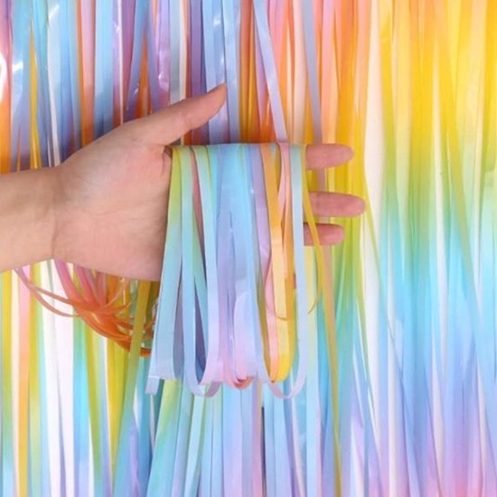 Glittergordijn - Regenboog - 100 x 200 cm - Deurgordijn Folie - Verjaardag Versiering - Feestartikelen - Pride Feestdecoratie - Feest