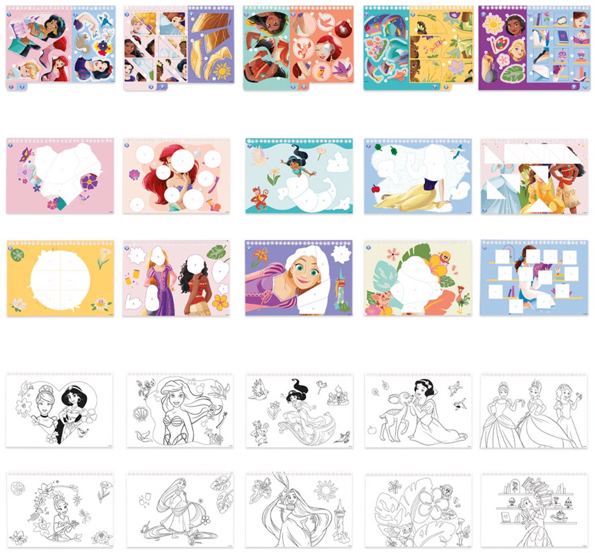 Disney Princess Totum sticker puzzelboek kids incl. kleurplaten doeboek vakantieboek 25-delig | educatief speelgoed meisjes vanaf 3 jaar — afbeelding 7