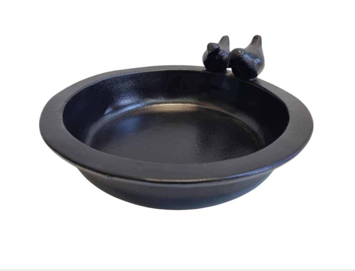 Vogelbad Zwart Rond Aardewerk