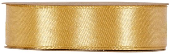 Lint - Goud - 50m x 25mm | Double Satin Classic | Dubbelzijdig Luxe Satijnen Lint | Feestlint op rol | Satijn Lint | Cadeaulint