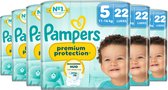Couches Pampers Premium Protection Taille 5 - 6 x 22 pièces - 11 kg à 16 kg