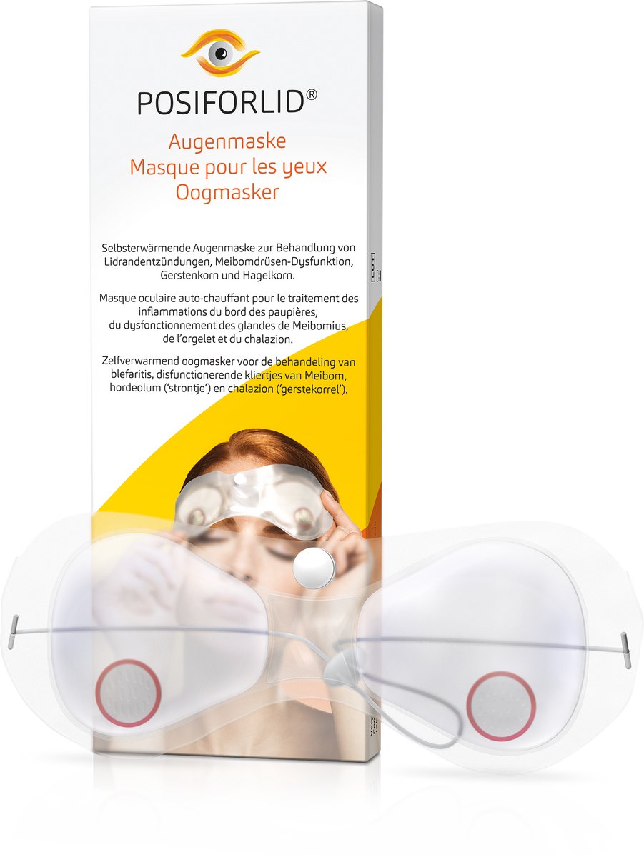 POSIFORLID® Oogmasker - Zelfverwarmend oogmasker voor de behandeling van blefaritis - Bij ontstekingen aan de oogleden en disfunctie van de ooglidklieren - Voor snelle en langdurige verlichting terwijl je ontspant - 1 stuk