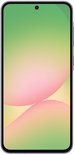 Samsung Galaxy A56 5G gris, vue de face, avec un écran dégradé.