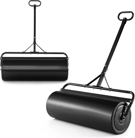 COSTWAY Gazonwals, metaal, 63 liter, handroller met handvat, tuinwals