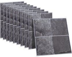 Dekorix plaktegels - Set van 10 zelfklevende tegels - Tegelstickers - Keuken - Badkamer - 23*23cm - Grijs