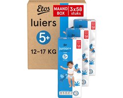 Etos Luiers - Junior+ - Maat 5+ - 12-17 kg - Maandbox - 174 stuks