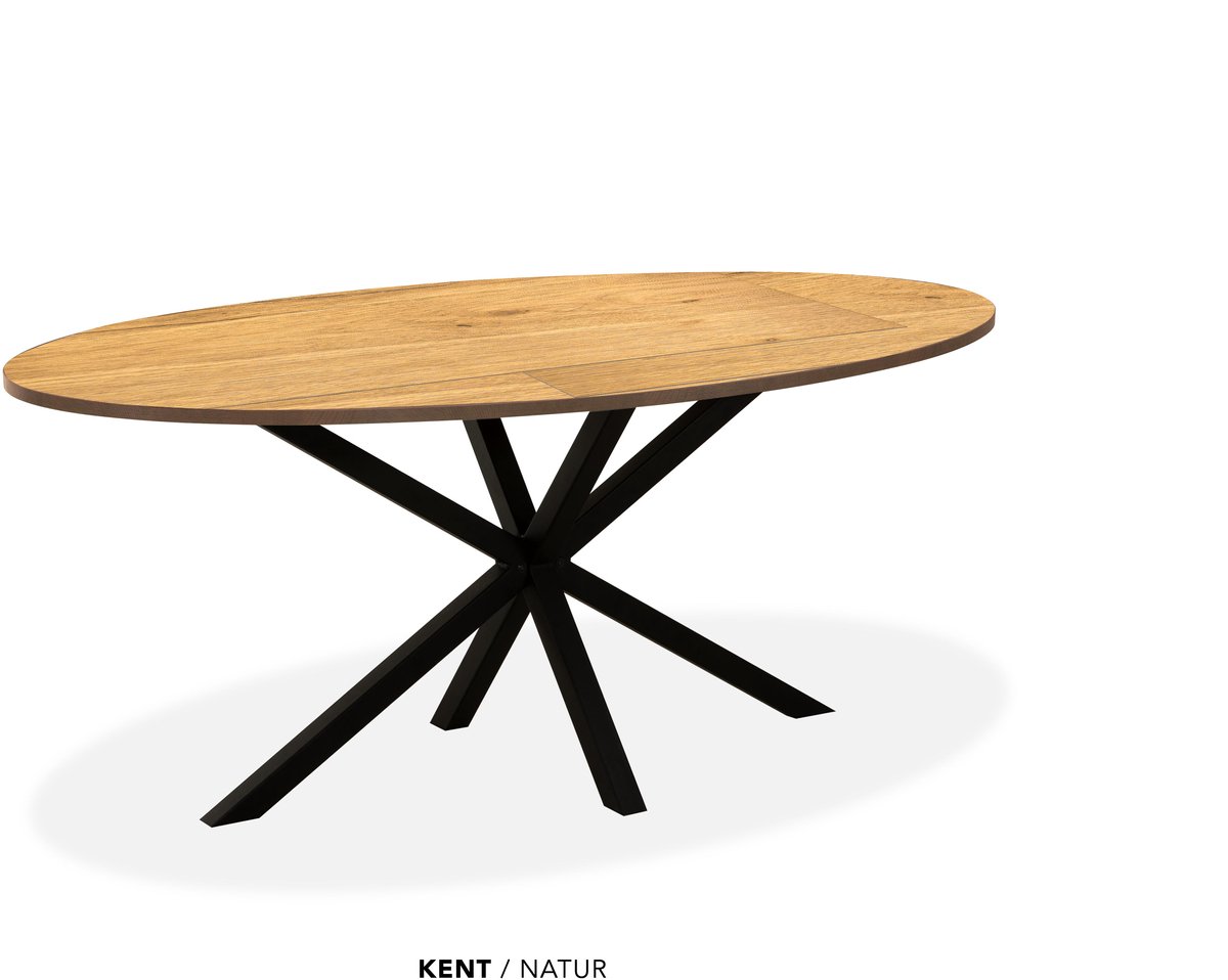 Maxfurn Eettafel ovaal | Zeer krasvast | Kleur: Natur| Afmeting 160x92cm