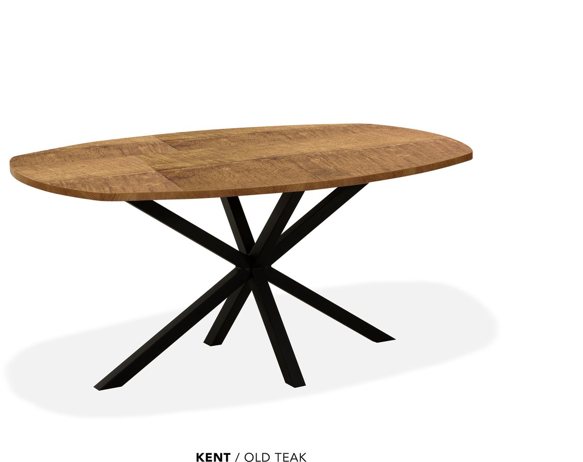 Maxfurn - Eettafel deens ovaal | Zeer krasvast | Kleur: Old teak | Afm. 190x102cm
