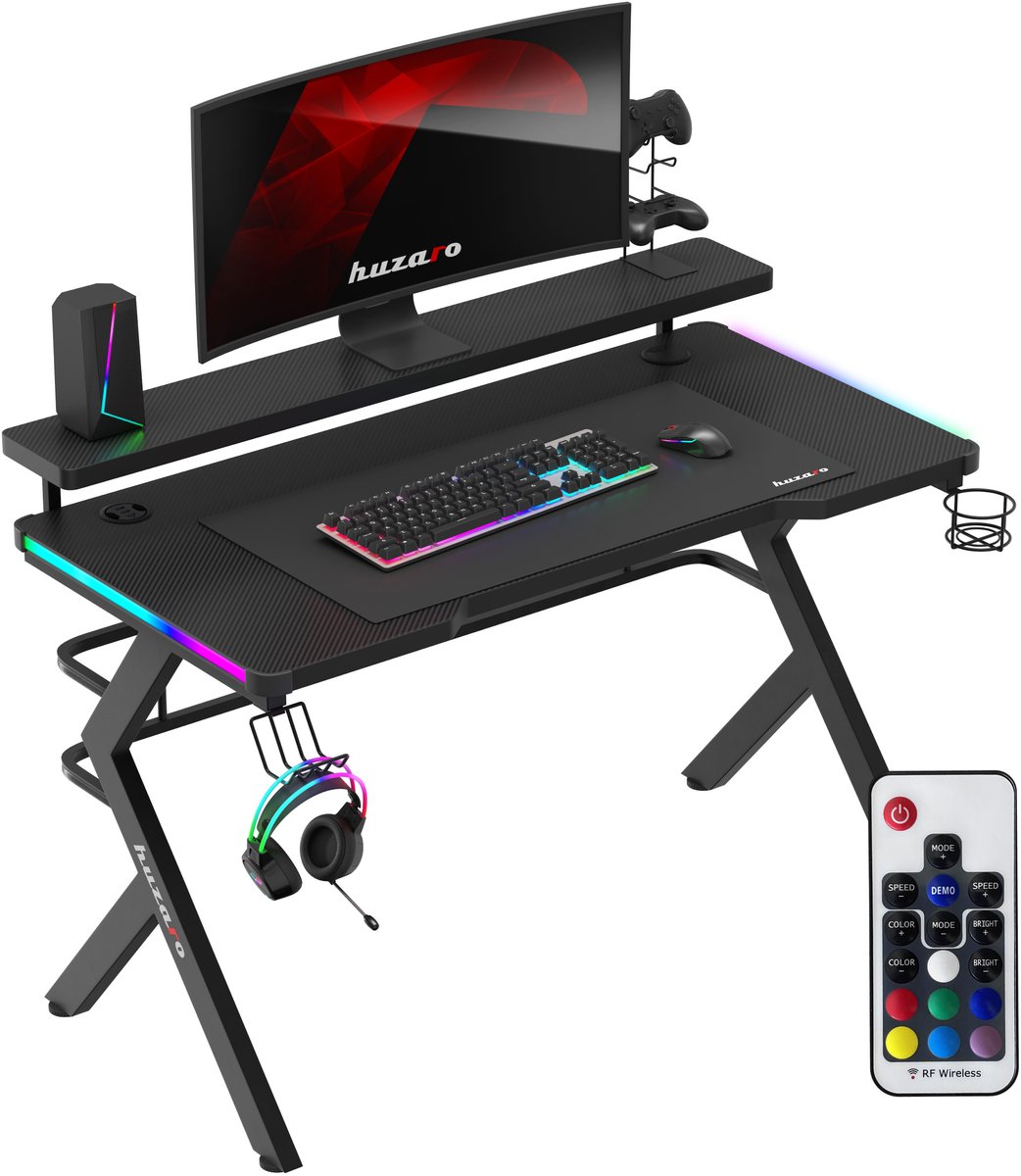 Huzaro - Hero 5.0 RGB LED - Gaming Bureau - Zwart