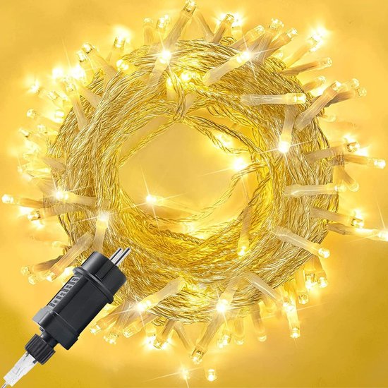 Kerstverlichting - Verlichting voor Kerst - Lichtsnoer voor buiten - 20 m kabel en 200 leds - Verlichting voor Kerst, feestjes, en meer – Waterdicht – Lichtsnoer voor tuin – Warmwit met timer