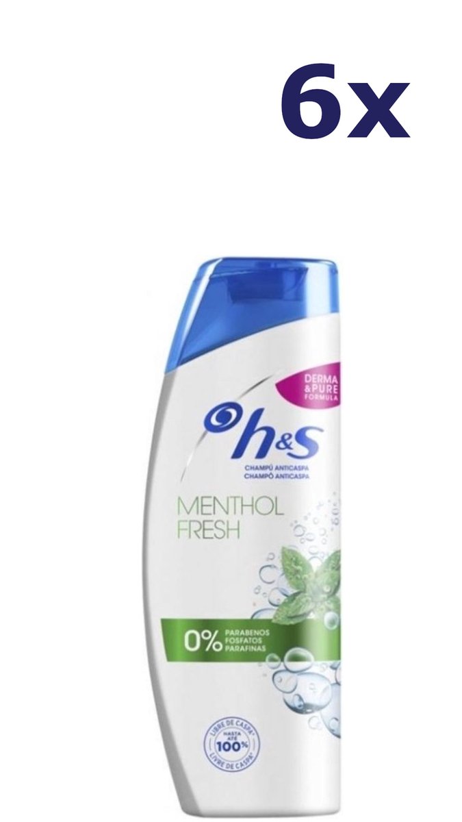 Bol.com 6x Head & Shoulders Shampoo - Menthol Fresh 200 ml aanbieding