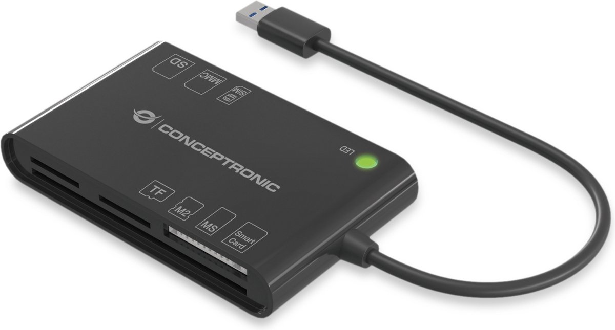 Conceptronic BIAN01B smart card reader USB 2.0 Zwart