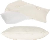 Badkussen met zuignappen en ritssluiting, badkussen van zachte microvezel, ondersteunt hoofd en nek, kleur: wit