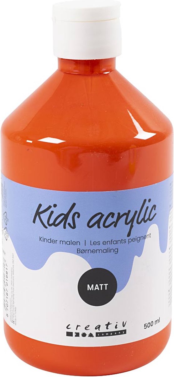Acrylverf Mat, oranje, 500 ml/ 1 fles