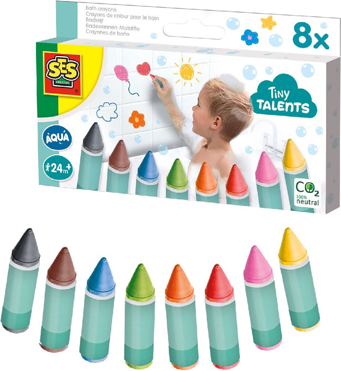 Sophie la girafe – Crayons de couleur pour le bain et formes – SES