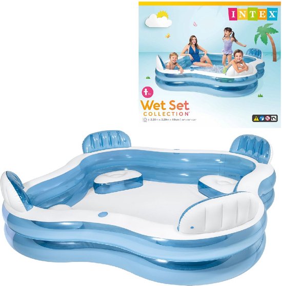 Intex Swim Center™ Family Lounge Pool - Opblaaszwembad - 229 x 229 x 66 cm