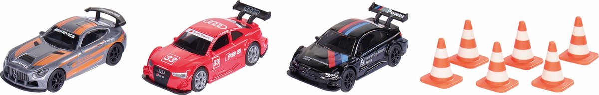 SIKU Super Cadeauset Race: 3 raceauto's met kegels