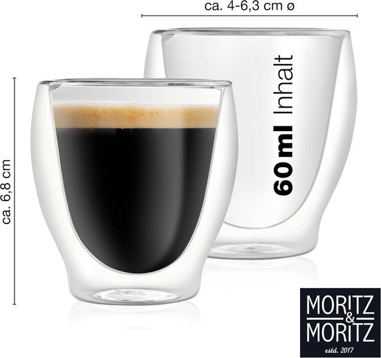 ERBO Espressokopjes, set van 4 mini