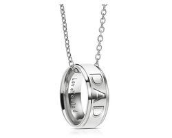 DAD Ketting met Ring - Ouder Kind Set - Familie Cadeau - Vader Cadeau - Valentijnsdag - Valentijn Cadeautje voor Mannen