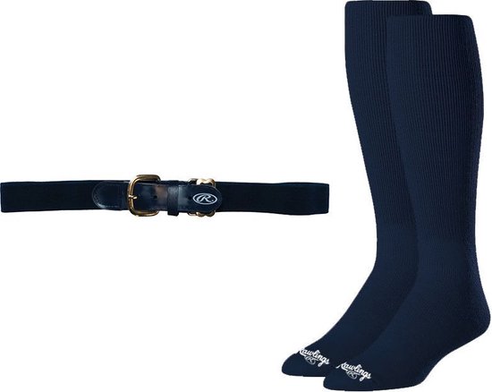 Rawlings Baseball Belt & Sock Combo M Navy